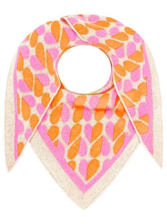 💕 Zwillingsherz Dreieckstuch "Herz" Wolle Kaschmir Pink Orange