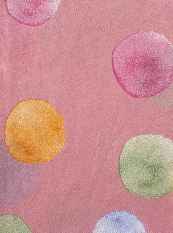 Schal Tuch "Bunte Tupfen" Baumwolle Seide Rosa