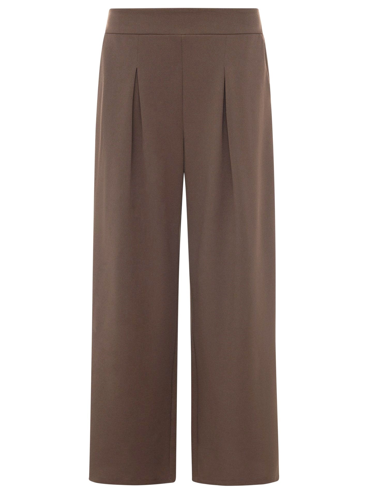 💕 Zwillingsherz Oversize Stoffhose "Bundfalte" Braun