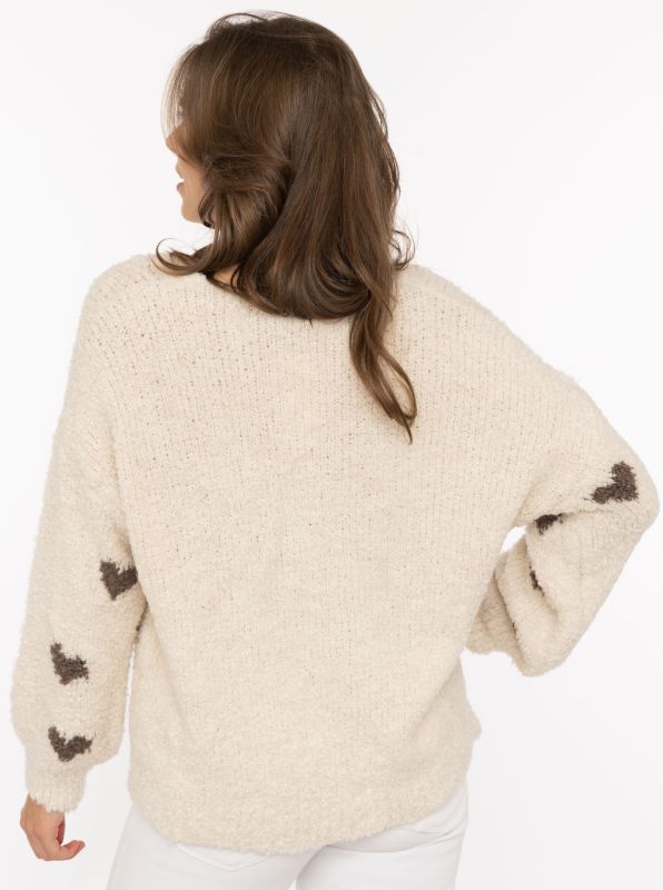 💕 Zwillingsherz Cardigan "Herzen Wollmix" Strickjacke Hellbeige