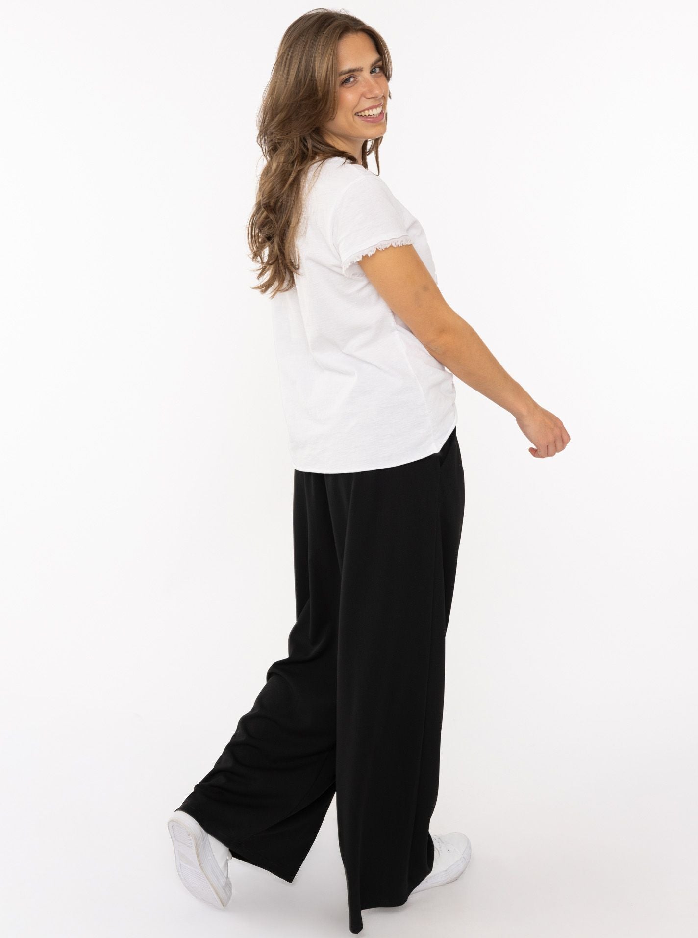 💕 Zwillingsherz Oversize Stoffhose "Bundfalte" Schwarz