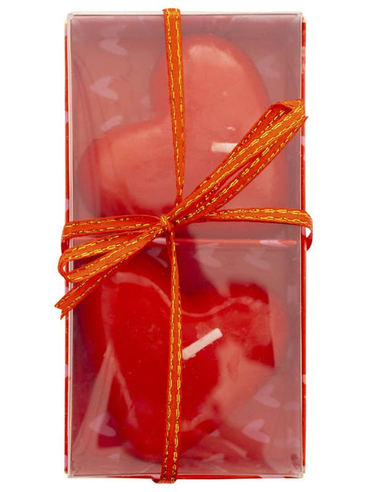 💕 Zwillingsherz Kerze "Herz" 2 Kerzen in Geschenkbox Rot