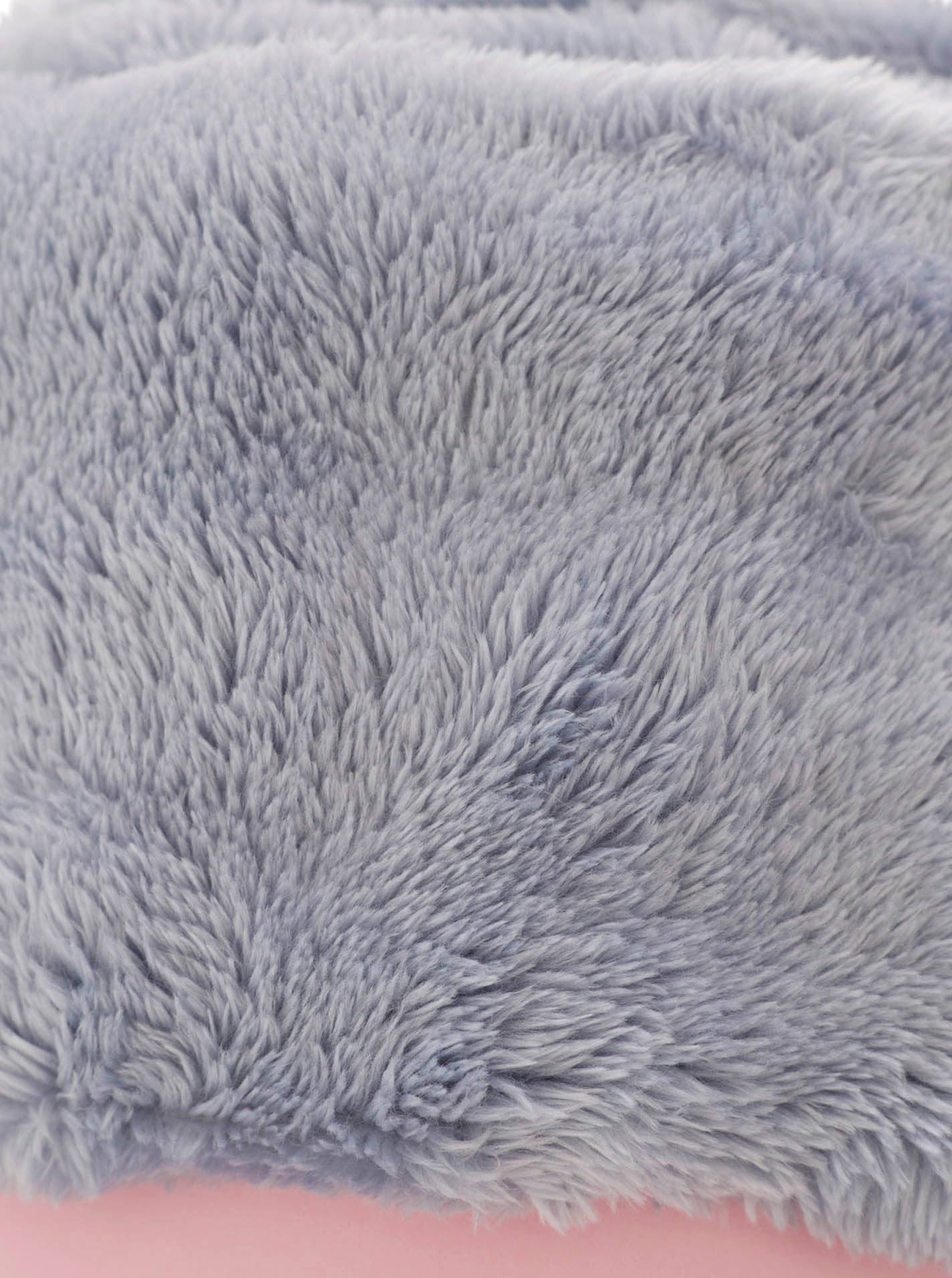 💕 Zwillingsherz Decke Kuscheldecke "Fury" Plüsch Graublau