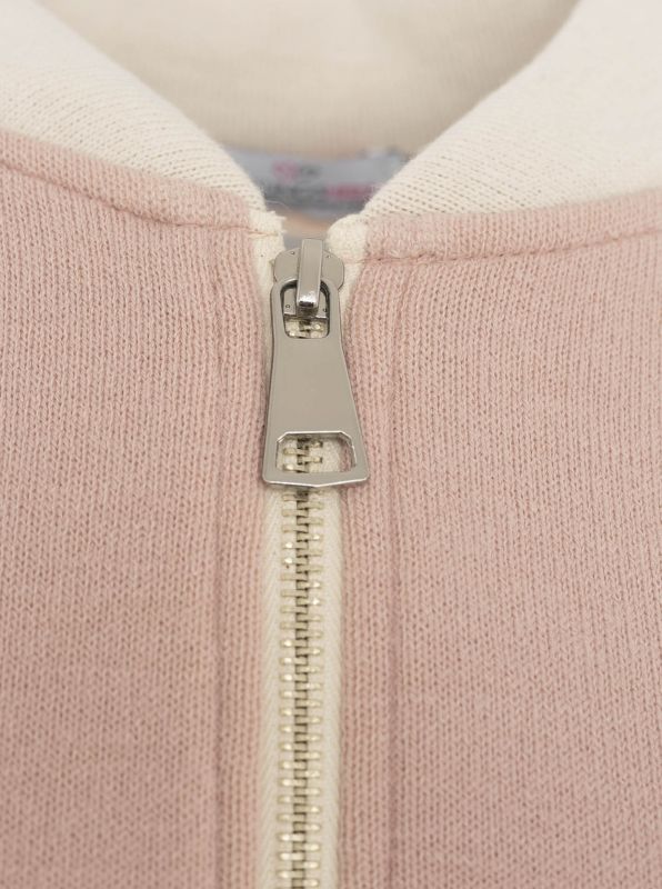 💕 Zwillingsherz Doubleface Jacke "College" Sweatjacke Altrosa