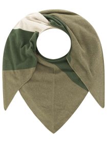 💕 Zwillingsherz Dreieckstuch "Stefanie" Blockstreifen Kaschmir Grün Beige