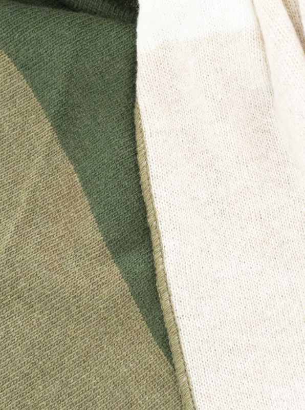 💕 Zwillingsherz Dreieckstuch "Stefanie" Blockstreifen Kaschmir Grün Beige