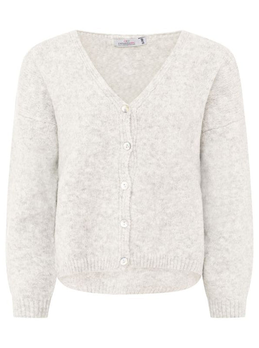 💕 Zwillingsherz Cardigan "Knöpfe" Strickjacke Wollmix Hellgrau