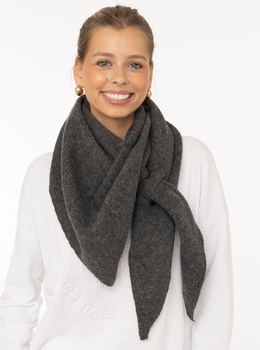 💕 Zwillingsherz Dreieckstuch "Wollmix Uni" Anthrazit