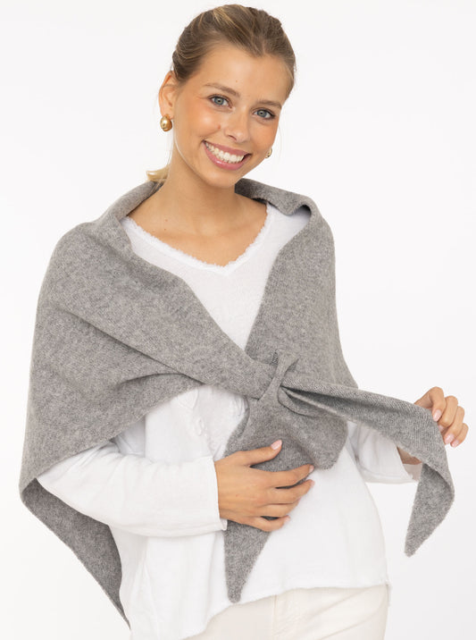 💕 Zwillingsherz Dreieckstuch "Wollmix Uni" Grau