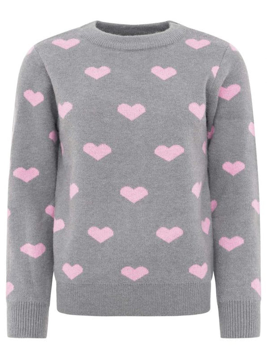 💕 Zwillingsherz Strickpullover "Multi Herzen" Pullover Grau