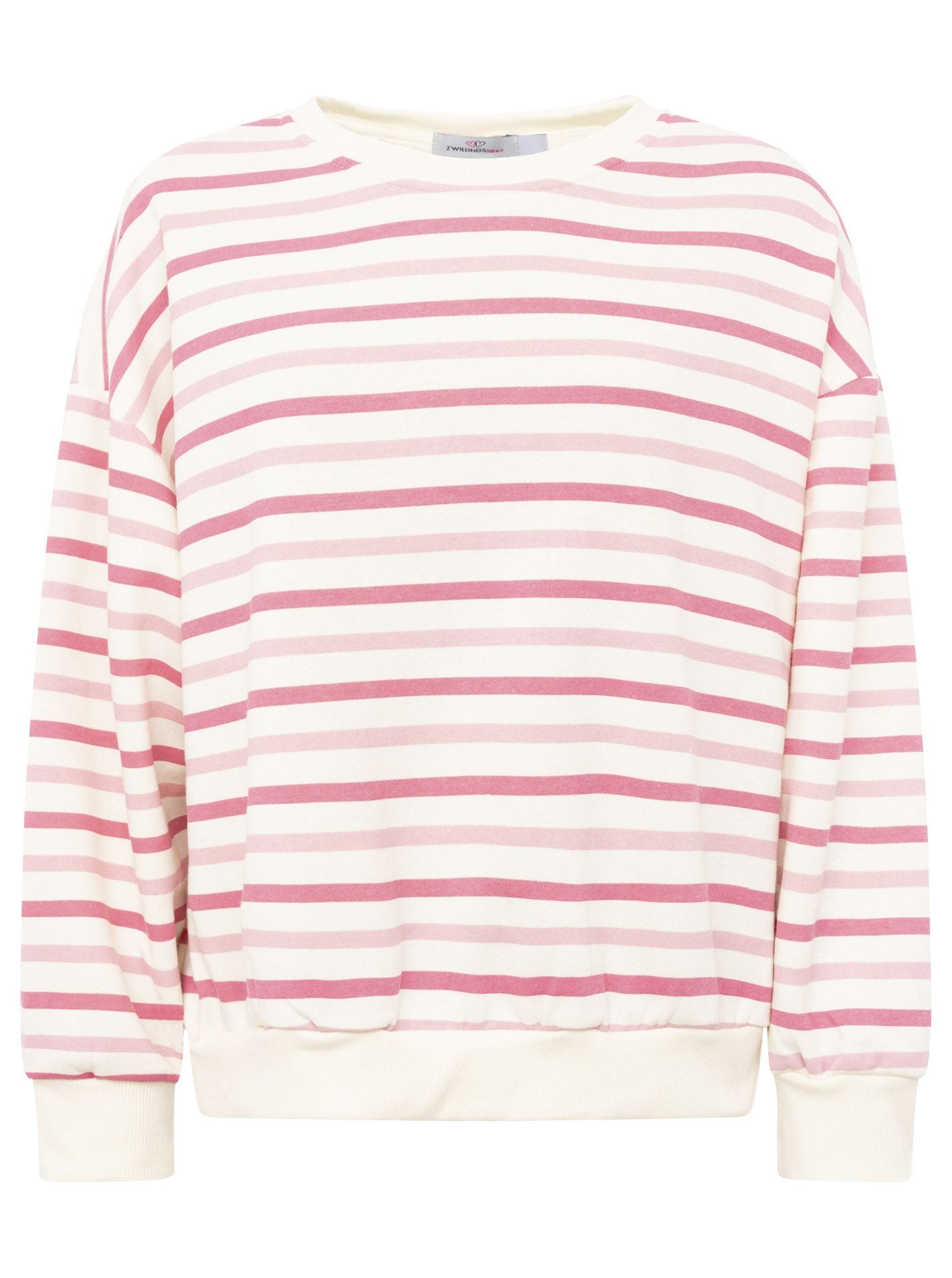 💕 Zwillingsherz Sweatshirt "Basic Stripes" Sweater Oversize Pink