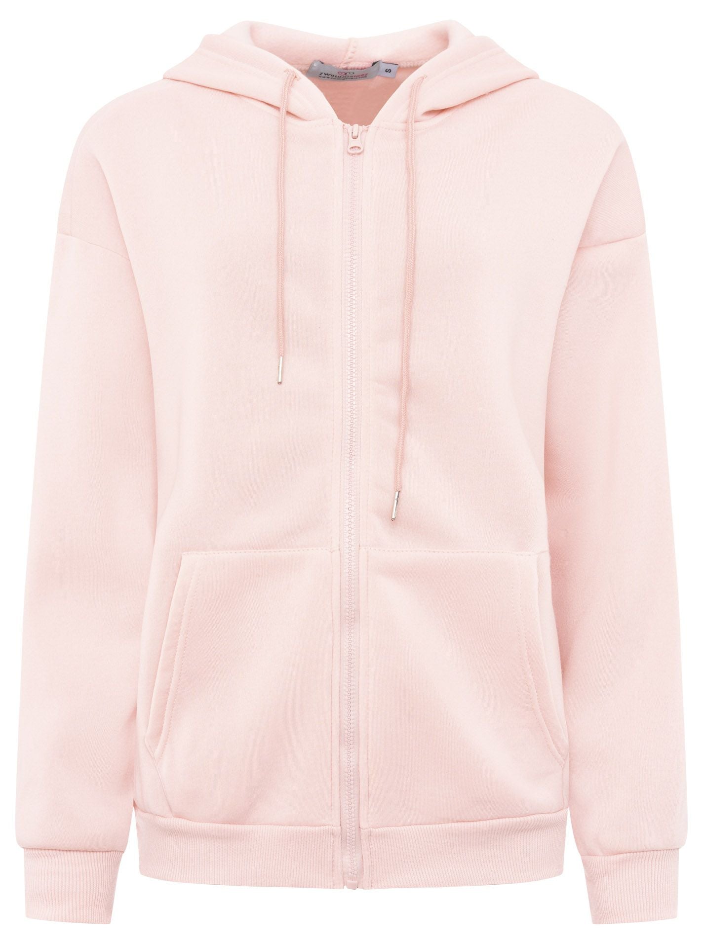 💕 Zwillingsherz Hoodiejacke Zip "Basic Uni" Rosa