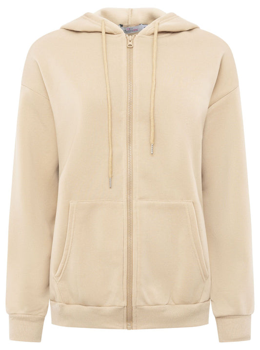 💕 Zwillingsherz Hoodiejacke Zip "Basic Uni" Beige