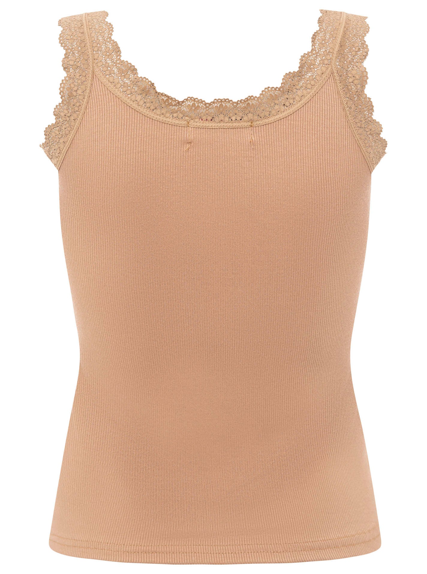 💕 Zwillingsherz Top "Miami" Tanktop Spitze Camel