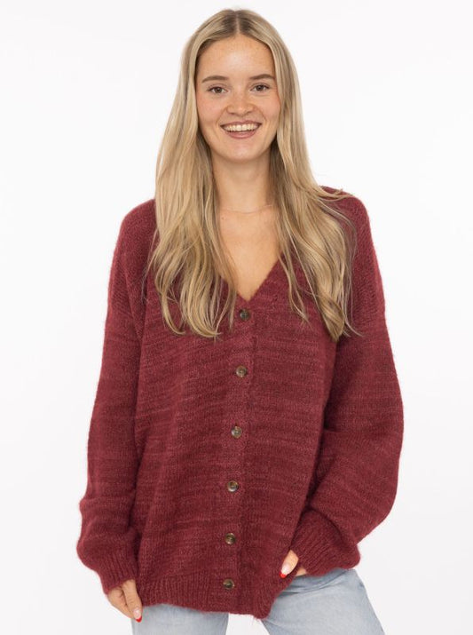 💕 Zwillingsherz Oversize  Strickjacke "Cozy" Bordeaux