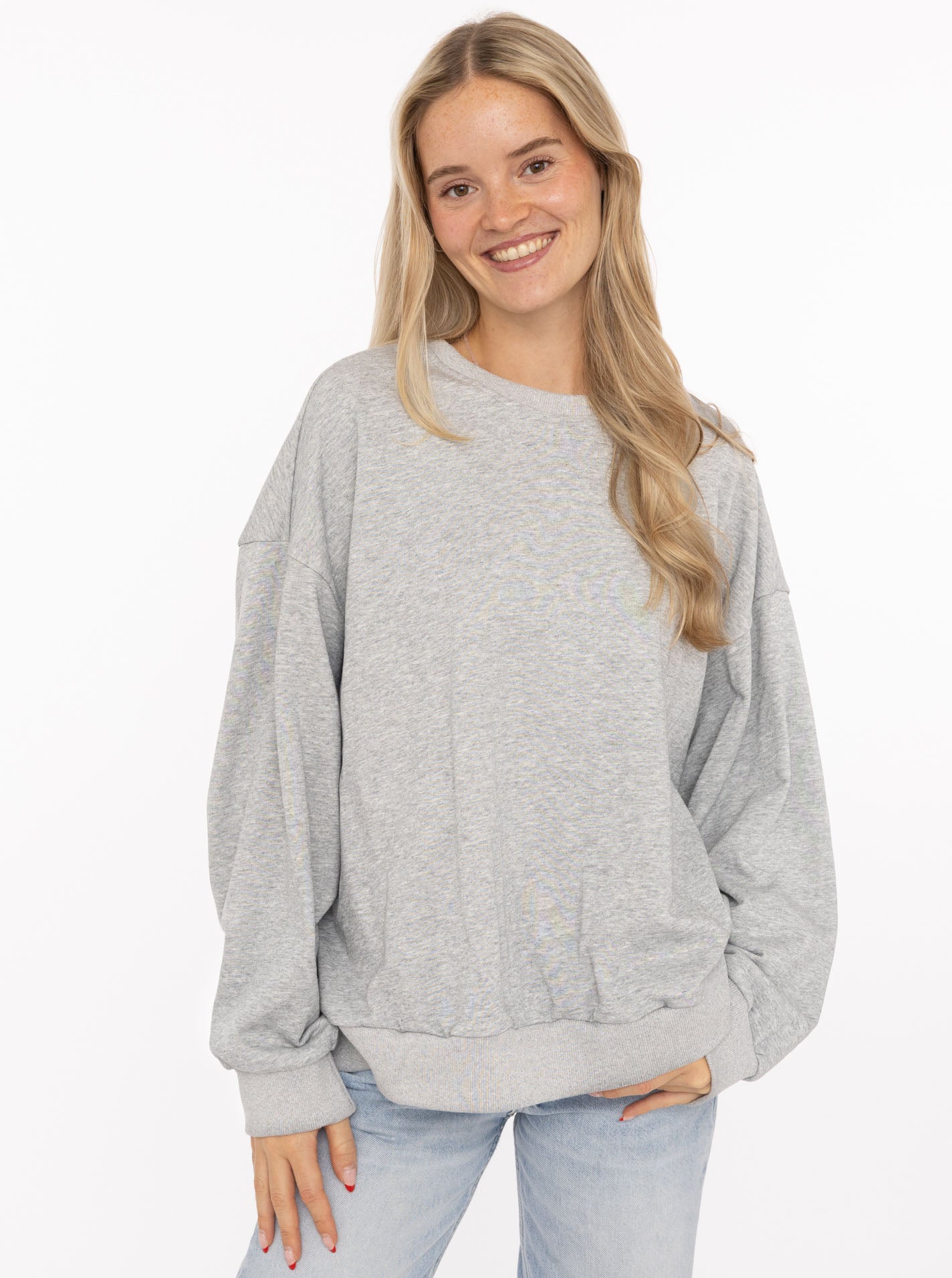 💕 Zwillingsherz Sweatshirt "Basic Uni" Sweater Grau