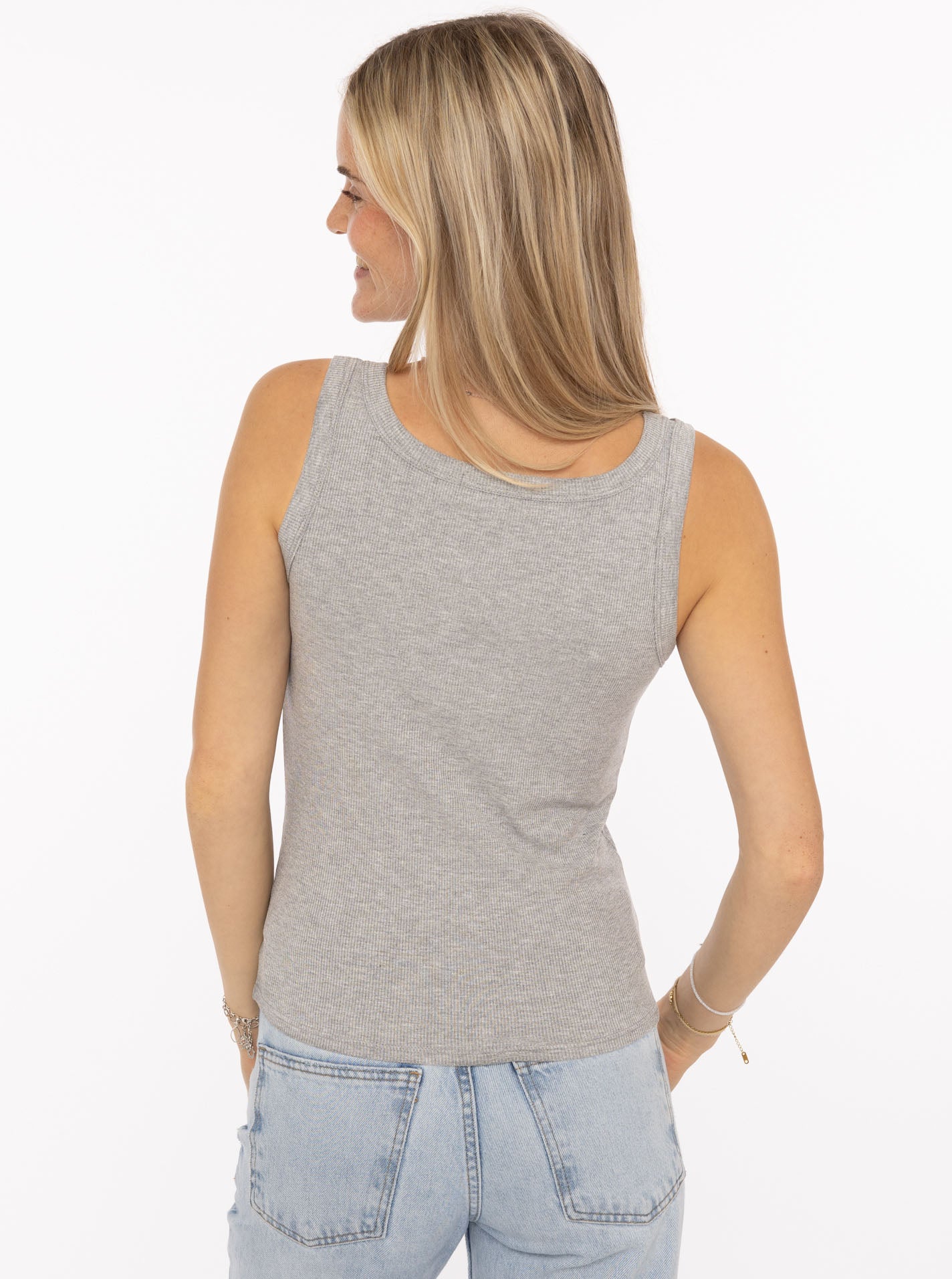 💕 Zwillingsherz Top "Uni Basic" Tanktop Grau