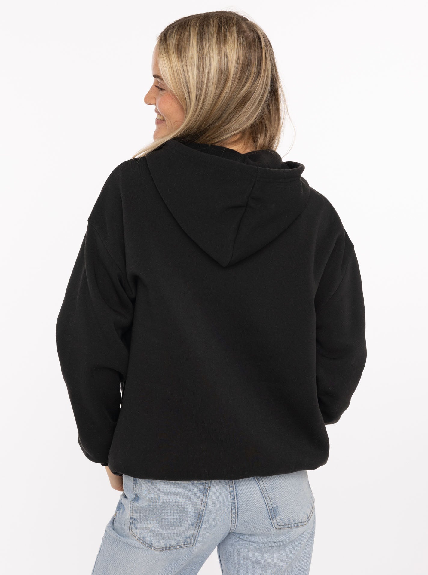 💕 Zwillingsherz Hoodiejacke Zip "Basic Uni" Schwarz