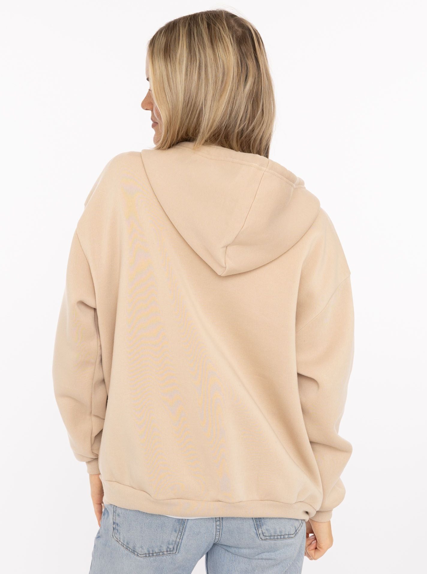 💕 Zwillingsherz Hoodiejacke Zip "Basic Uni" Beige