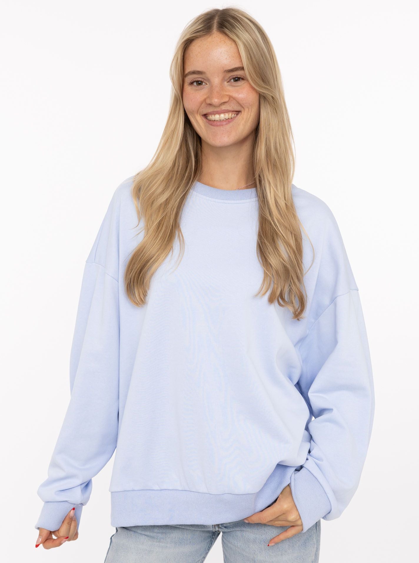 💕 Zwillingsherz Sweatshirt "Basic Uni" Sweater Hellblau