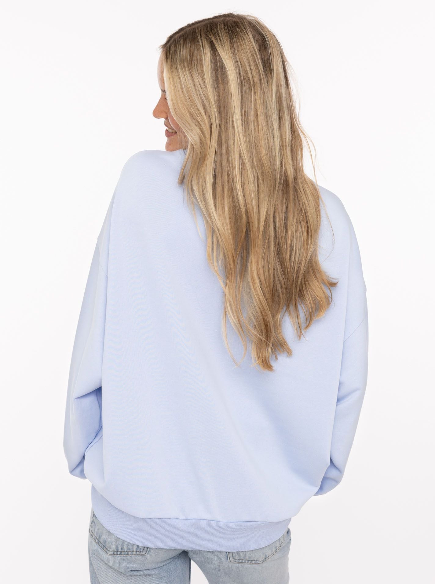 💕 Zwillingsherz Sweatshirt "Basic Uni" Sweater Hellblau