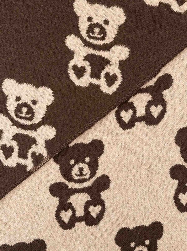 💕 Zwillingsherz Dreieckstuch "Teddy Herz" Baumwolle Braun