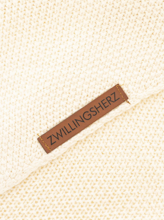 💕 Zwillingsherz Dreieckstuch "Uni & Patch" Creme