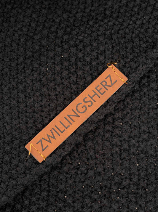 💕 Zwillingsherz Dreieckstuch "Uni & Patch" Schwarz