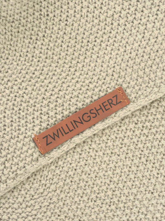 💕 Zwillingsherz Dreieckstuch "Uni & Patch" Khaki