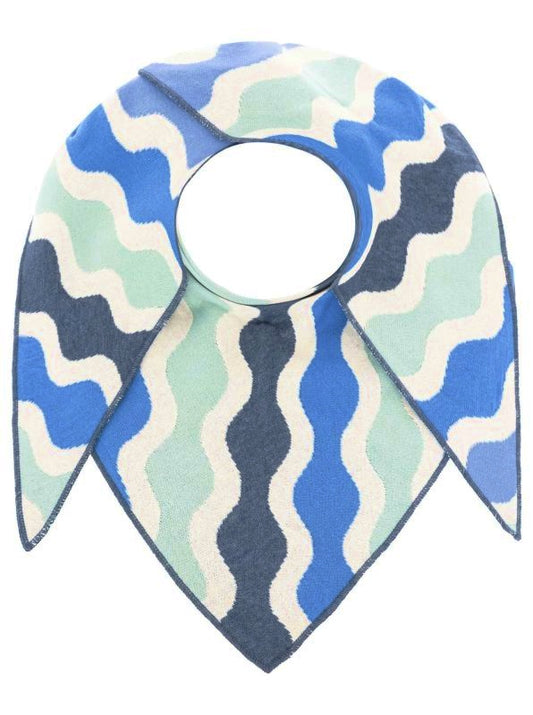 💕 Zwillingsherz Dreieckstuch "Kurvige Streifen" Blau