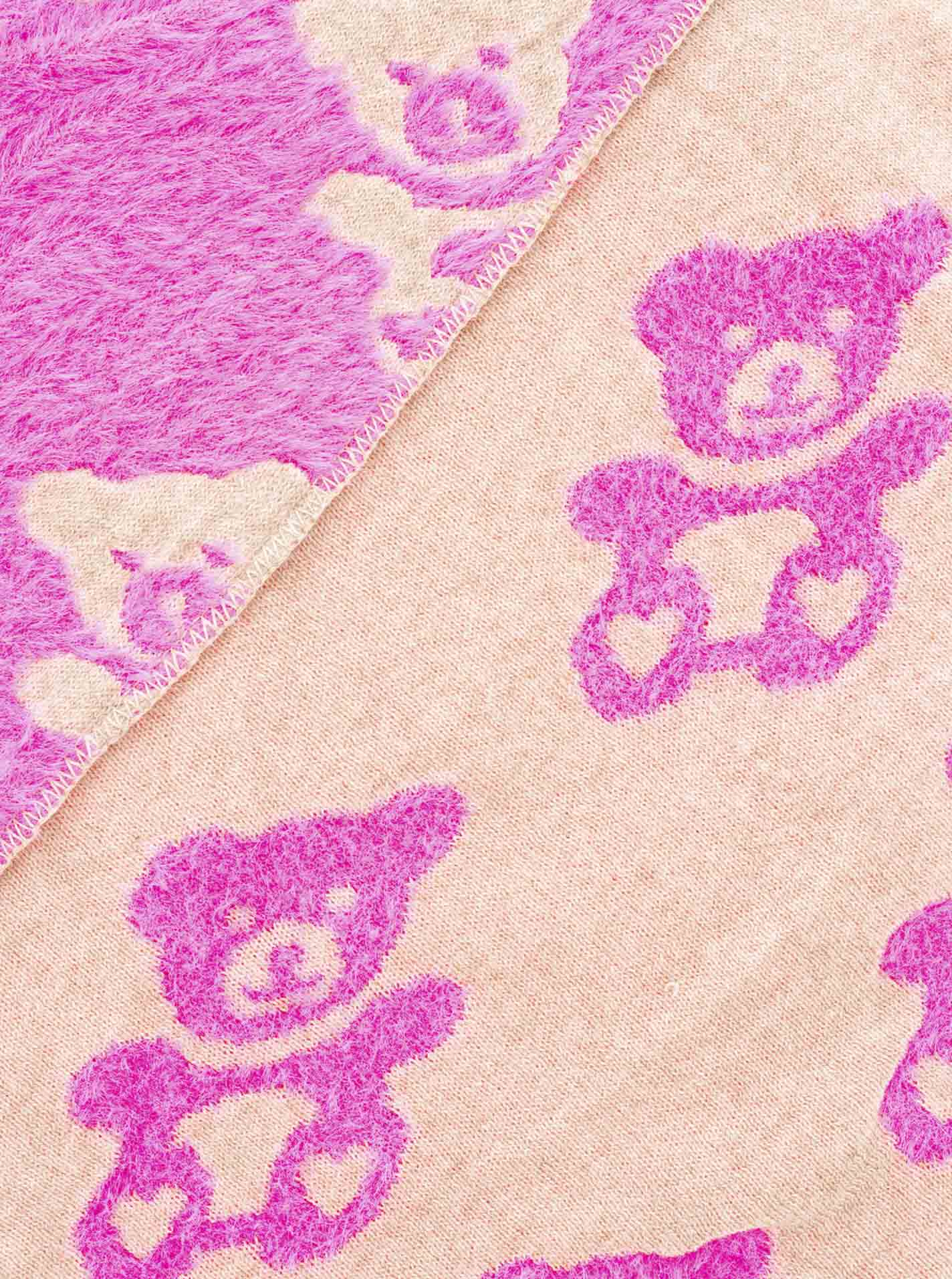 💕 Zwillingsherz Dreieckstuch "Teddy Herz" Baumwolle Pink