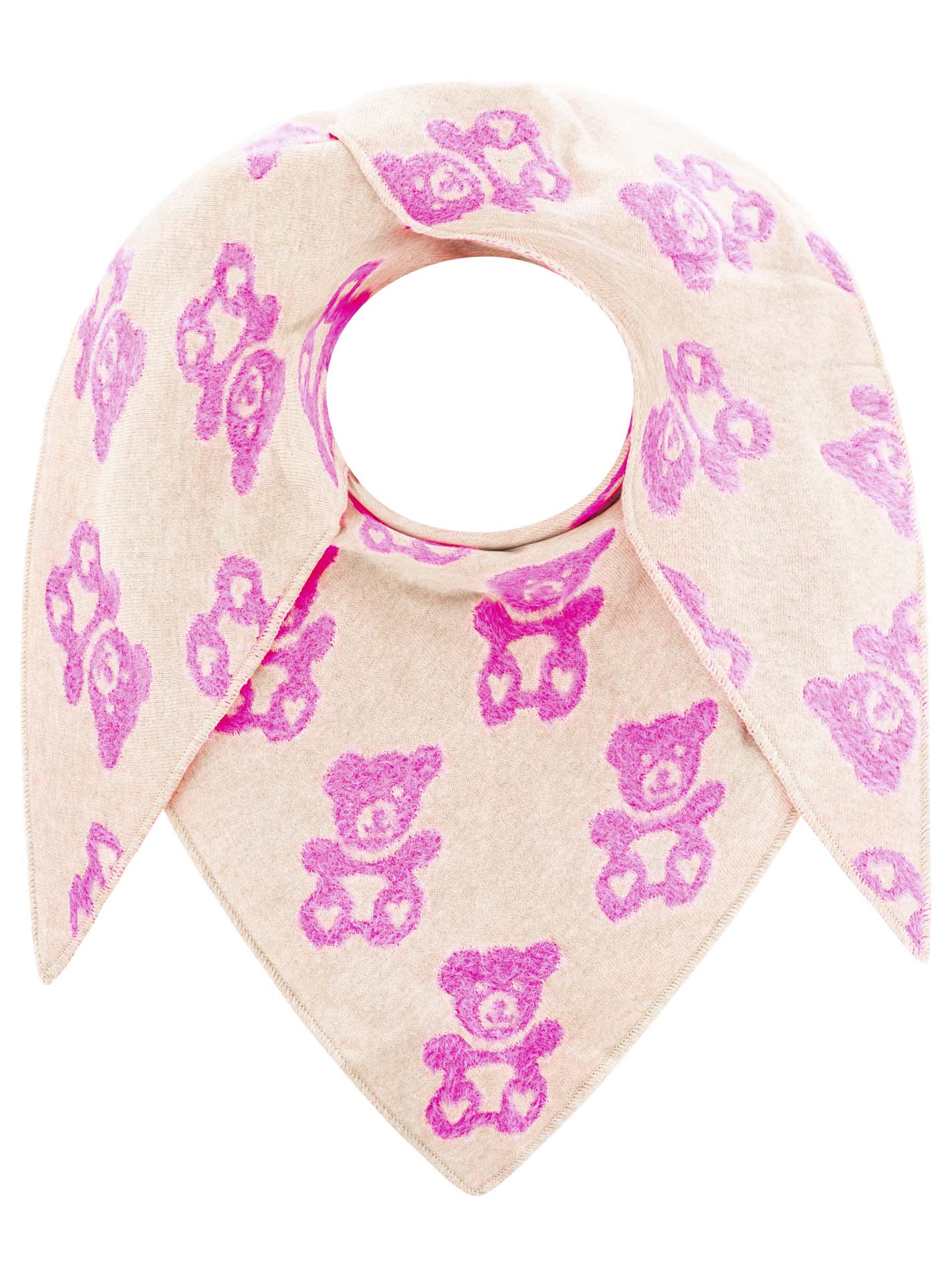 💕 Zwillingsherz Dreieckstuch "Teddy Herz" Baumwolle Pink