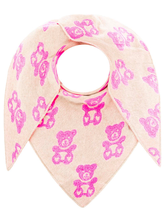 💕 Zwillingsherz Dreieckstuch "Teddy Herz" Baumwolle Pink