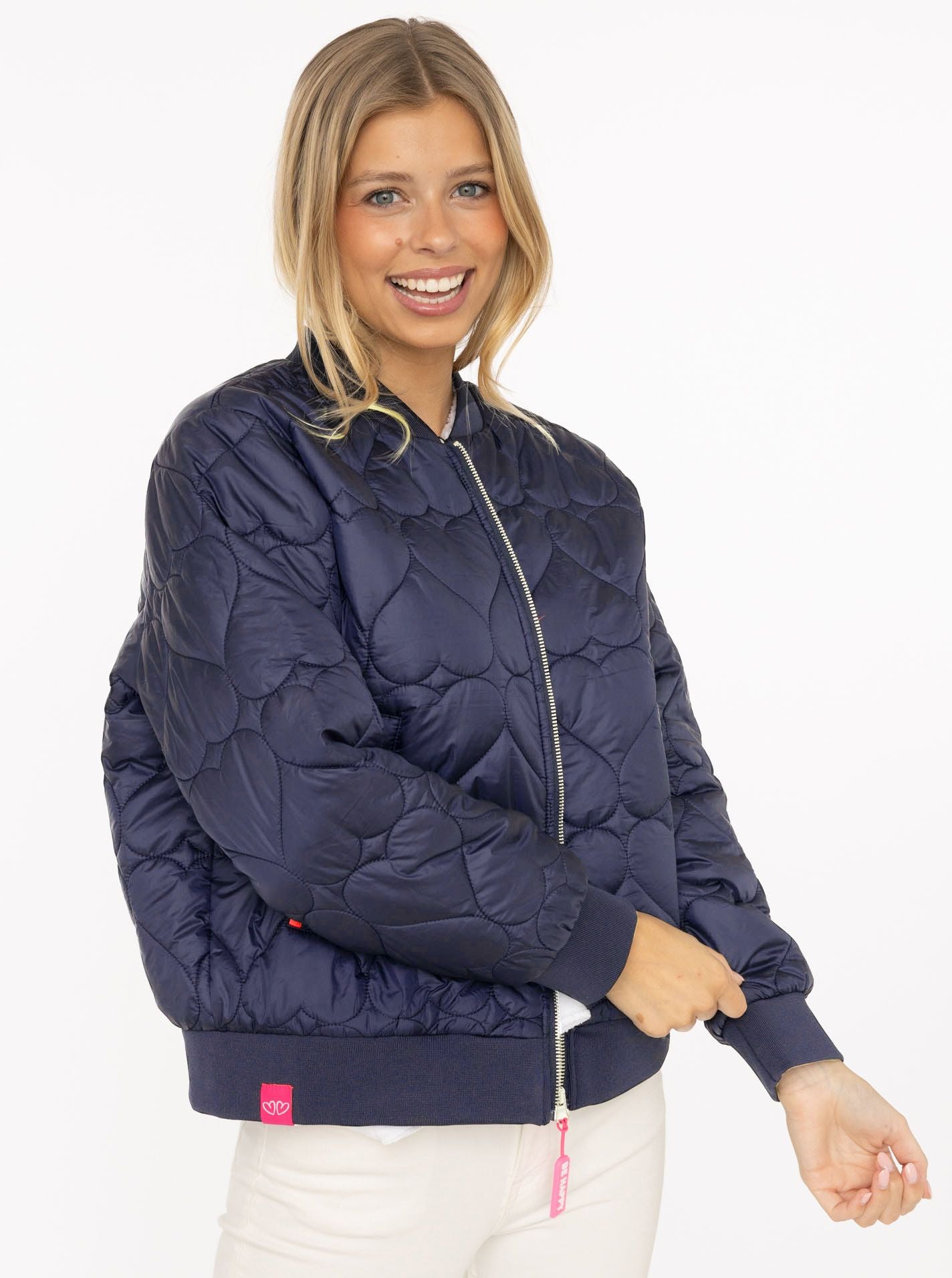 💕 Zwillingsherz Bomberjacke "Be Happy" Navy