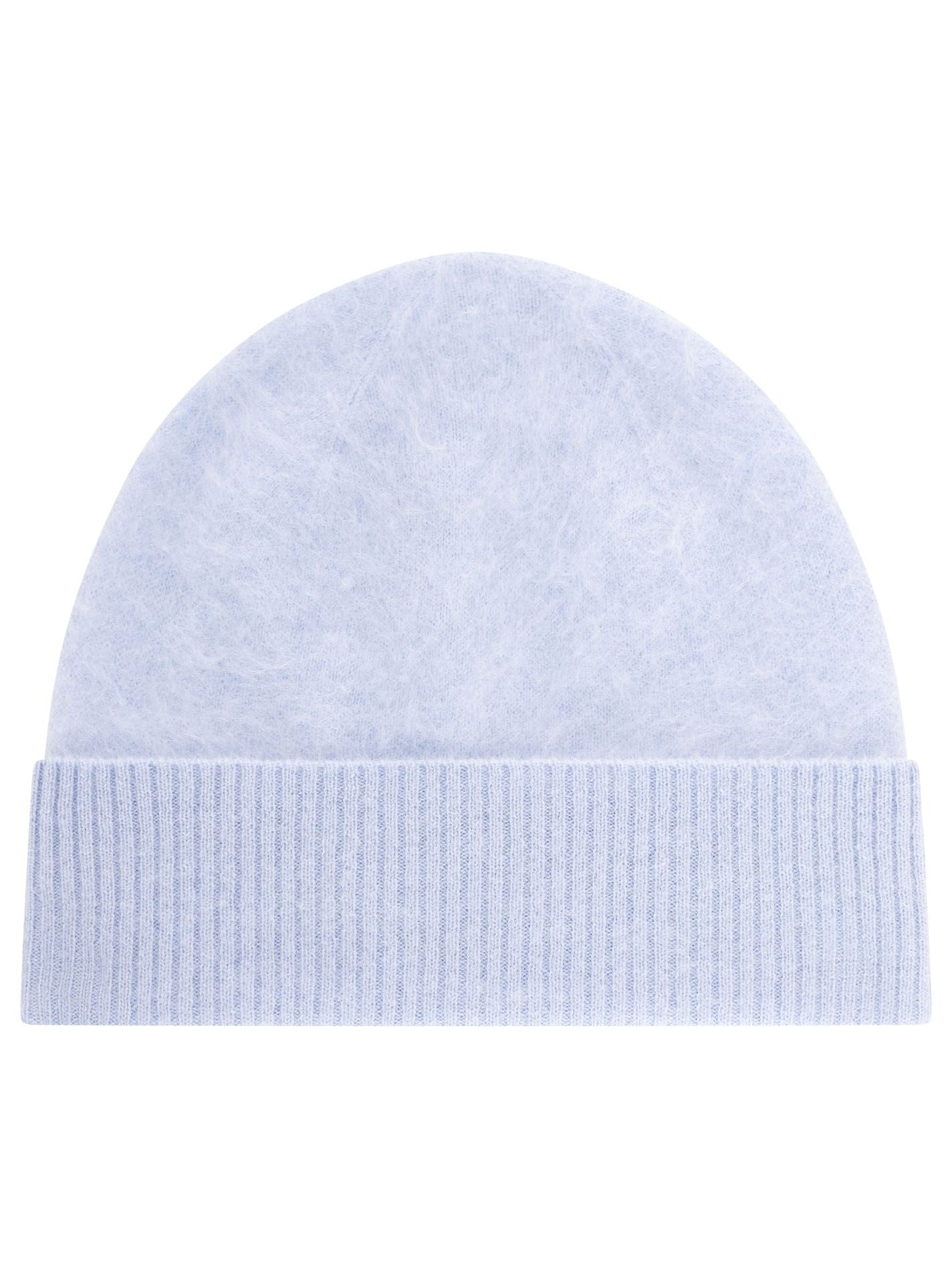 💕 Zwillingsherz Mütze Beanie "100 % gebürstetes Kaschmir" Hellblau