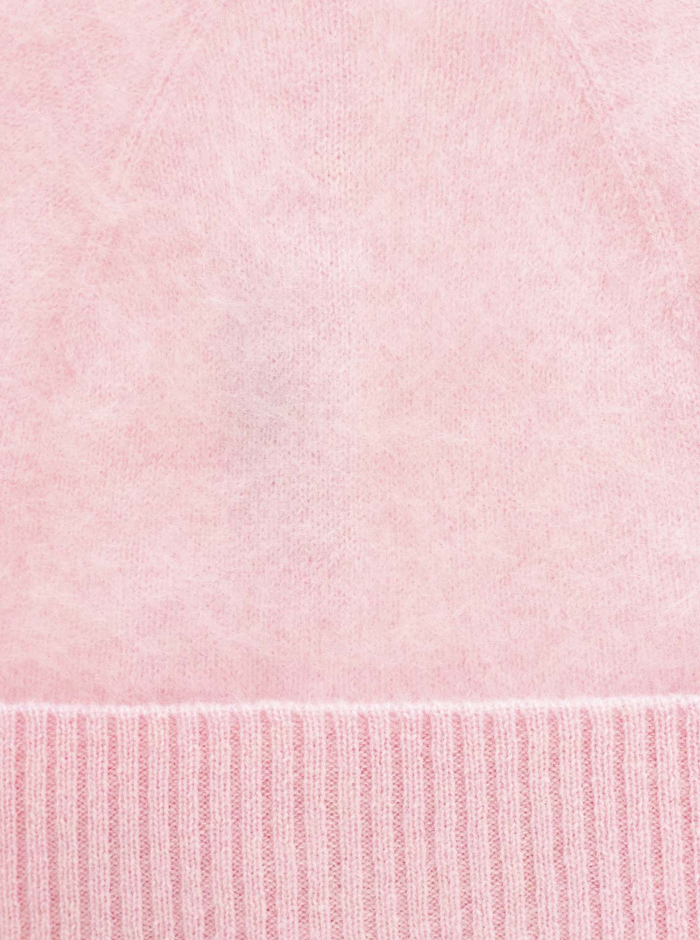 💕 Zwillingsherz Mütze Beanie "100 % gebürstetes Kaschmir" Rosé