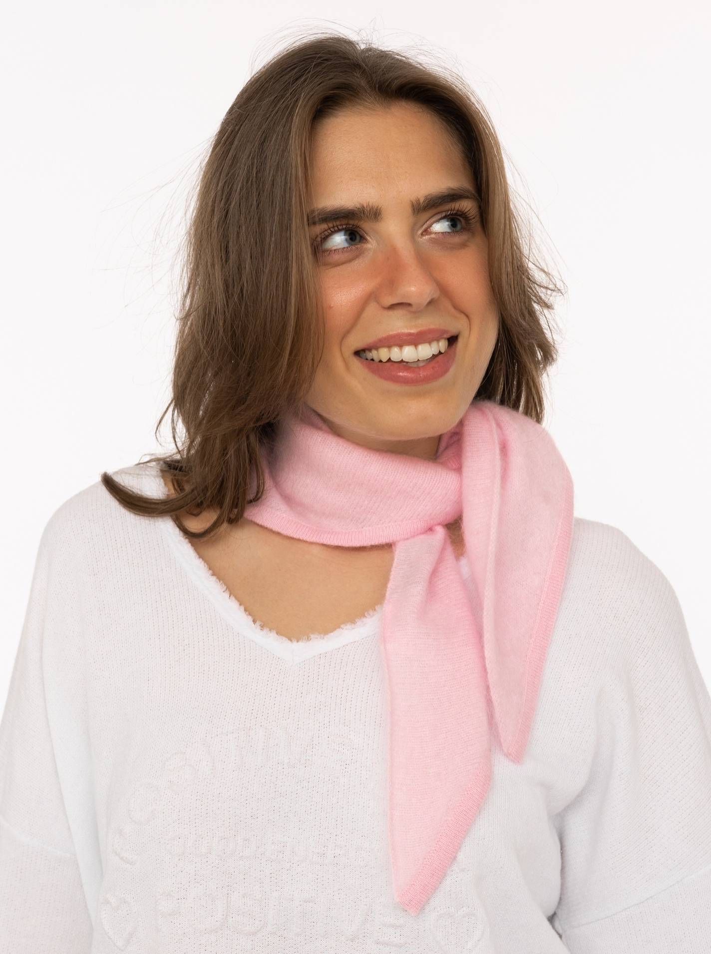 💕 Zwillingsherz Halstuch "100 % gebürstetes Kaschmir" Rosé