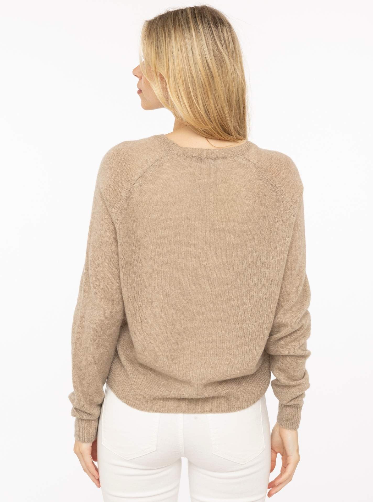 💕 Zwillingsherz Pullover Pulli "Blogger & Uni" Rundhalspullover 100 % Kaschmir Cashmere Beige