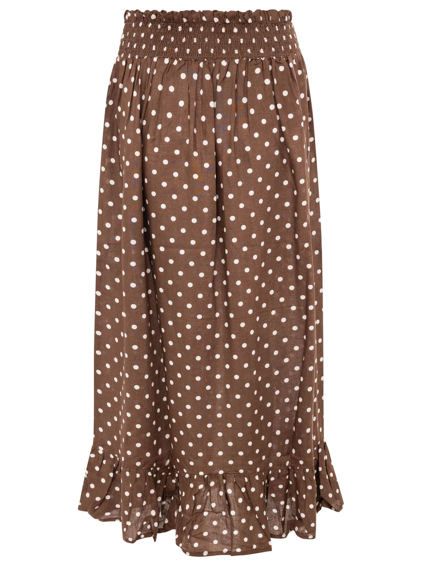 💕 Zwillingsherz Rock "Classic Dots" Braun