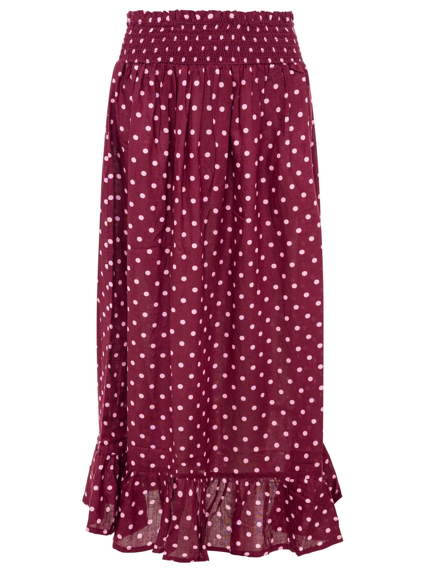 💕 Zwillingsherz Rock "Classic Dots" Bordeaux