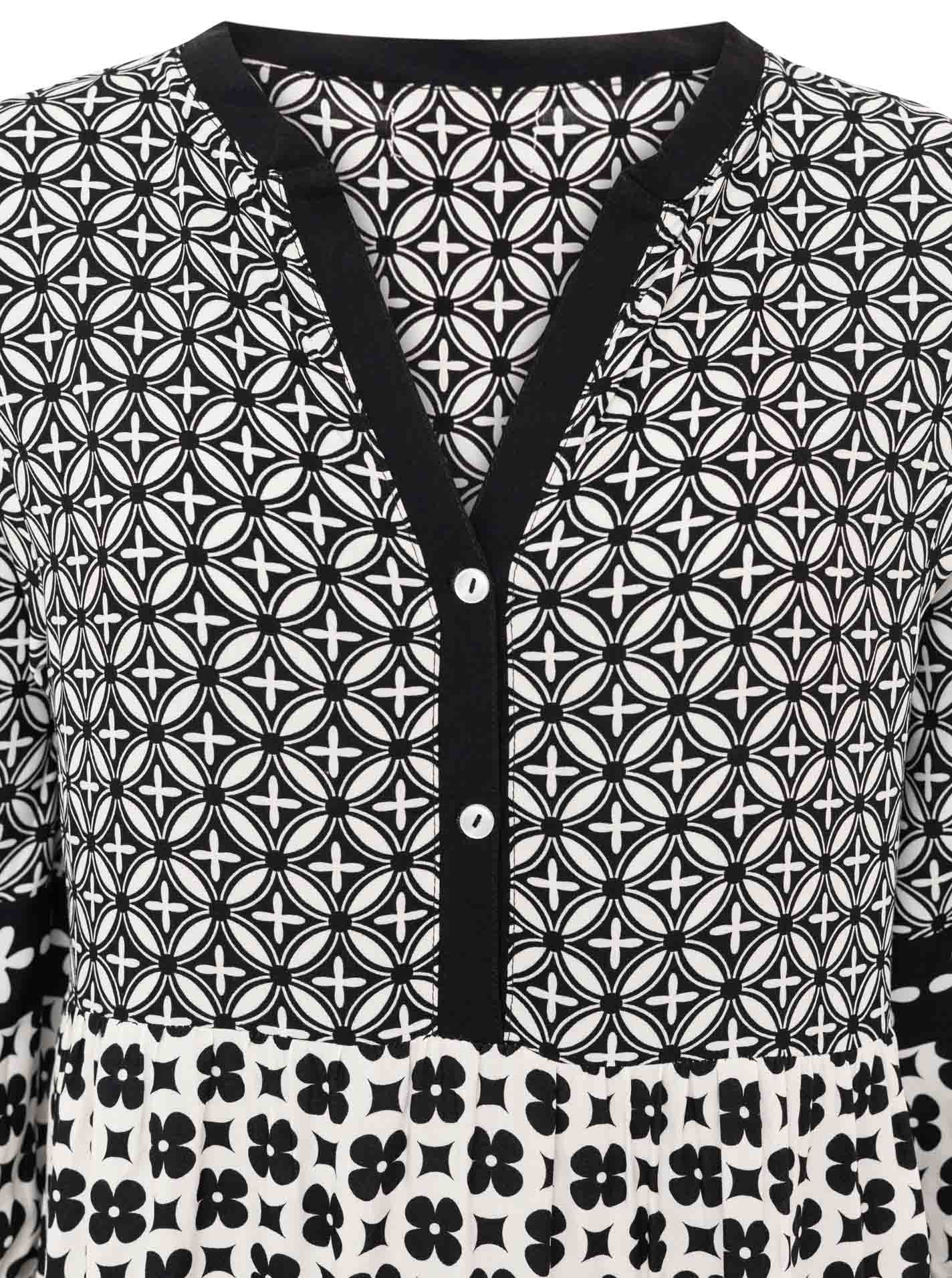 💕 Zwillingsherz Maxikleid "Geometric" Schwarz