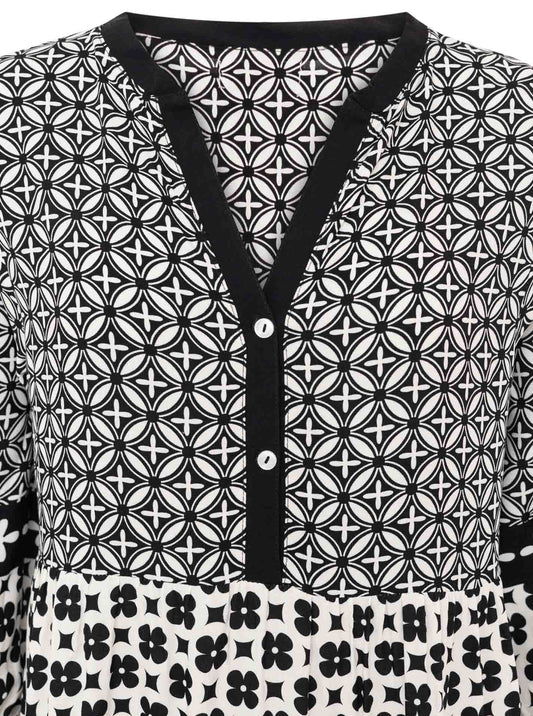 💕 Zwillingsherz Maxikleid "Geometric" Schwarz