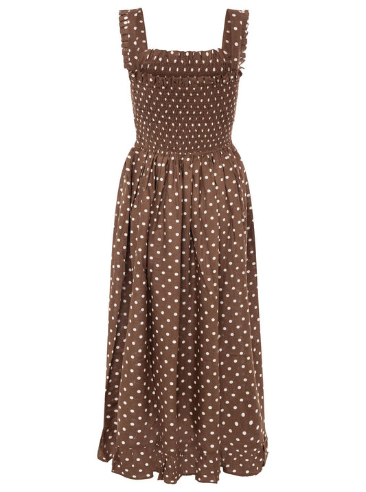 💕 Zwillingsherz Maxikleid "Classic Dots" Braun