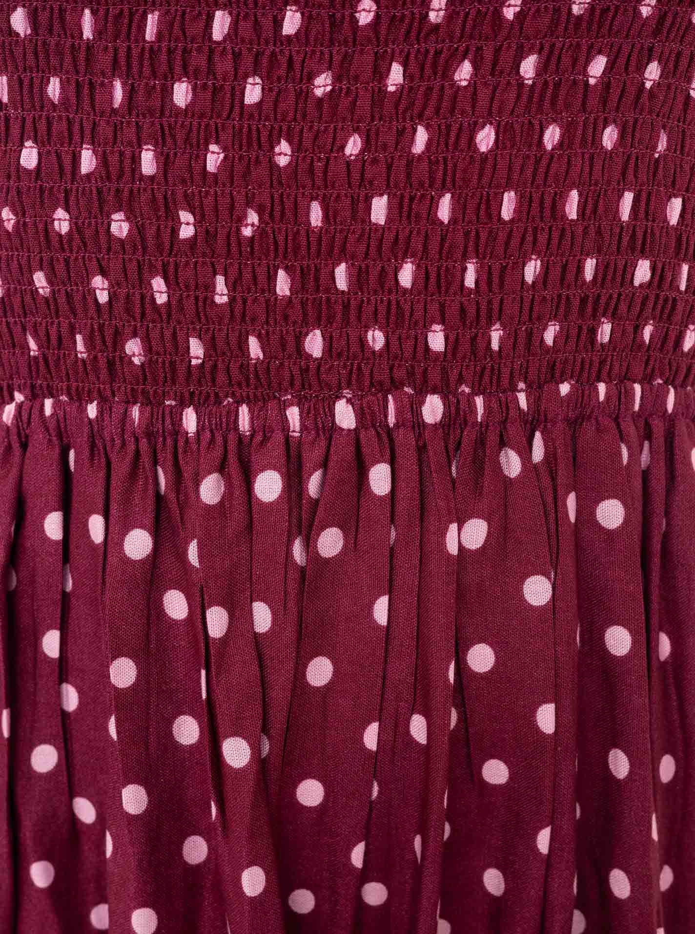 💕 Zwillingsherz Maxikleid "Classic Dots" Bordeaux