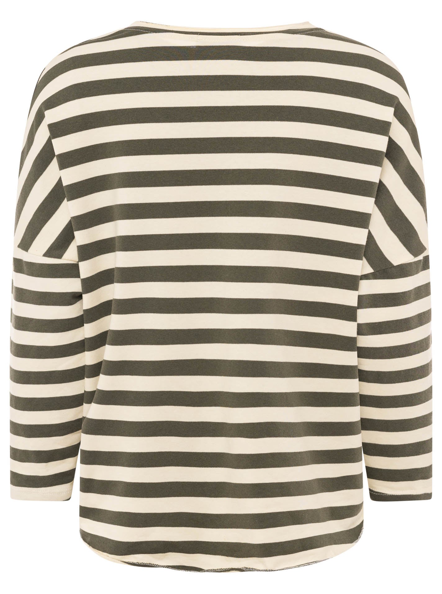 💕 Zwillingsherz Sweatshirt "Streifen & Jersey" Sweater Oversize Khaki