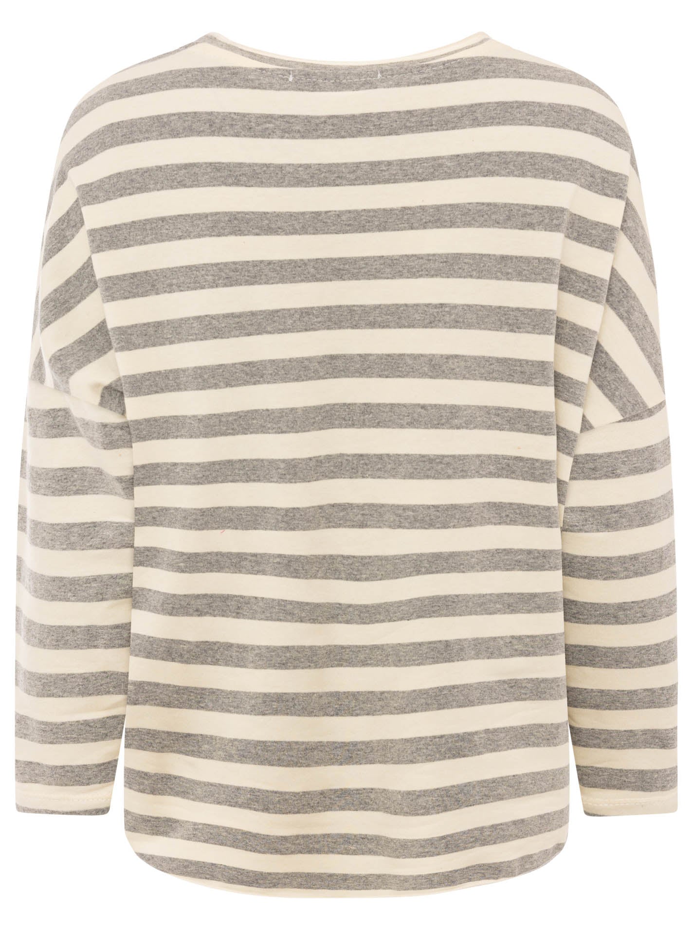 💕 Zwillingsherz Sweatshirt "Streifen & Jersey" Sweater Oversize Grau