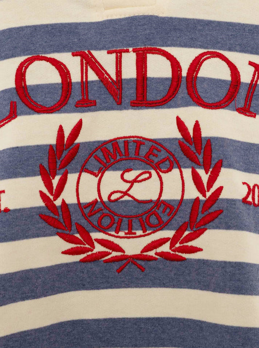 💕 Zwillingsherz Poloshirt "London" BW Baumwolle Blau