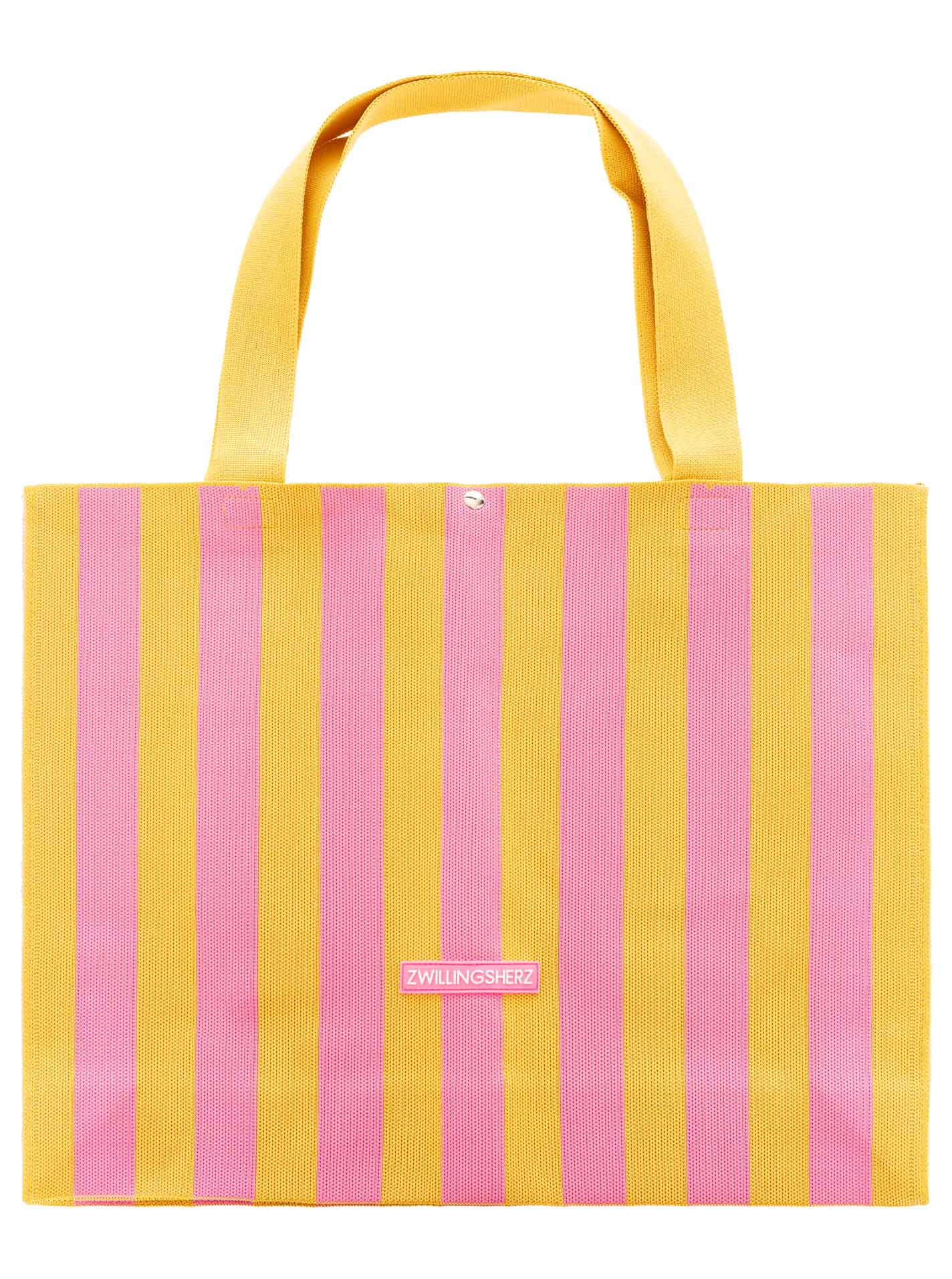 💕 Zwillingsherz Tasche Shopper "Streifen & Patch" Mehrfarbig