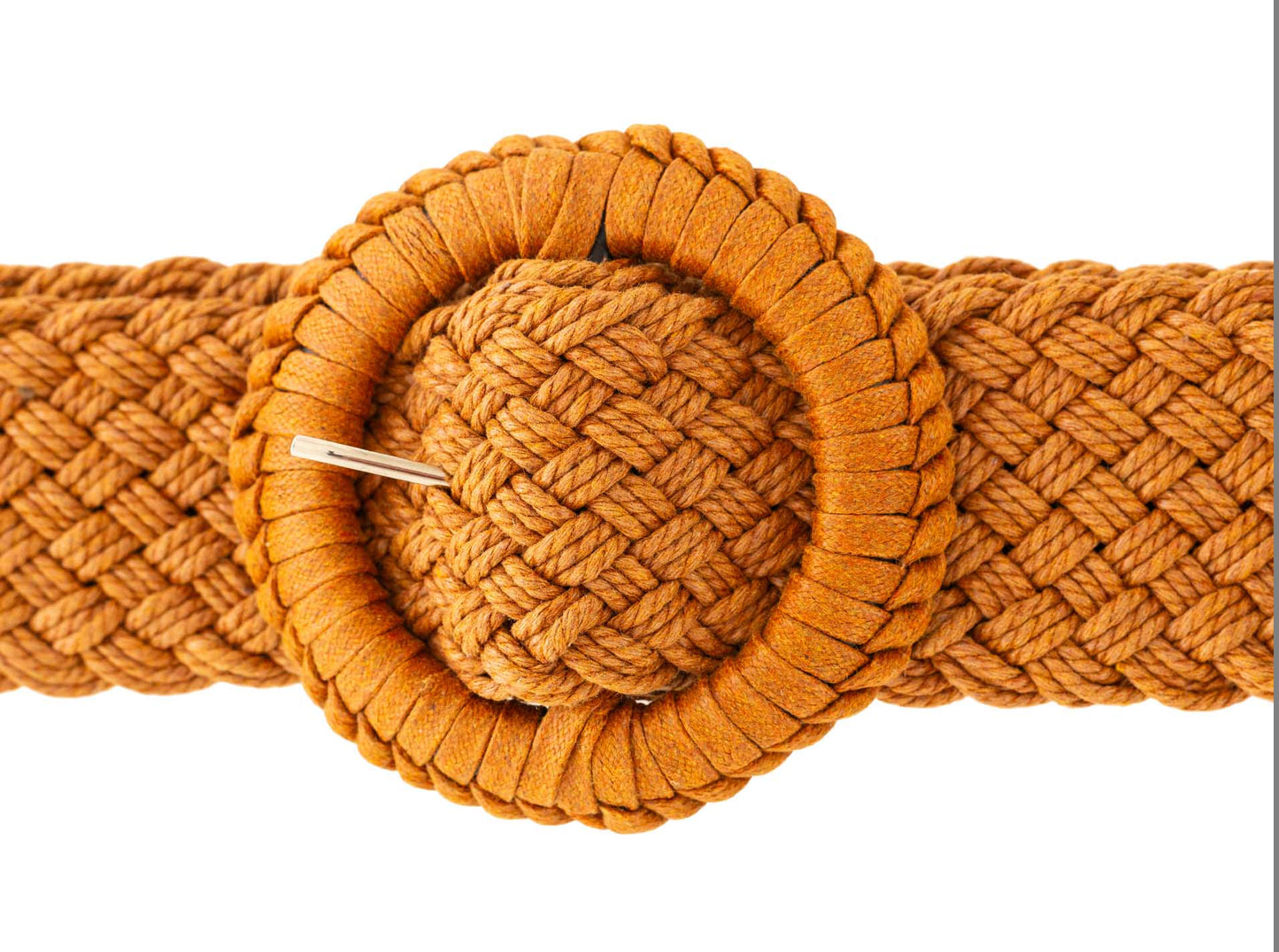 Gürtel "Breit geflochten" Flechtgürtel Cognac