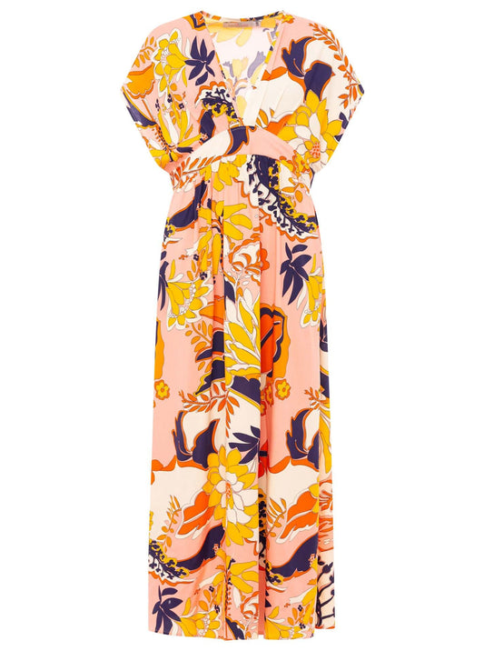 💕 Zwillingsherz Maxikleid "Flowervibes" Rosa